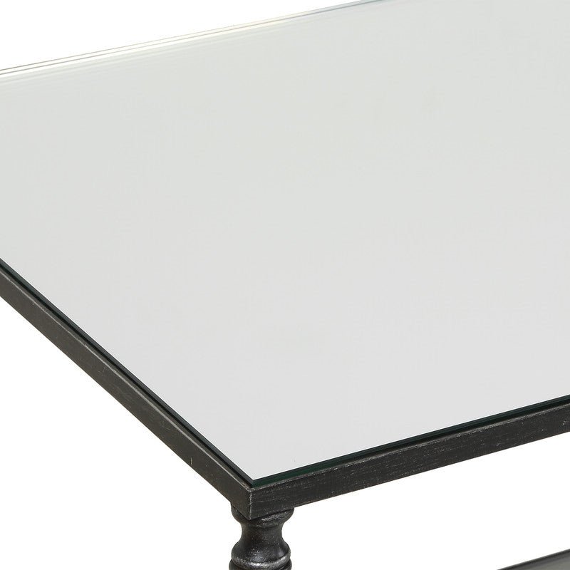 Henzler 200 W x 56 H x 48 D Black Tv unit with Mirror Top TV Units| Uttermost