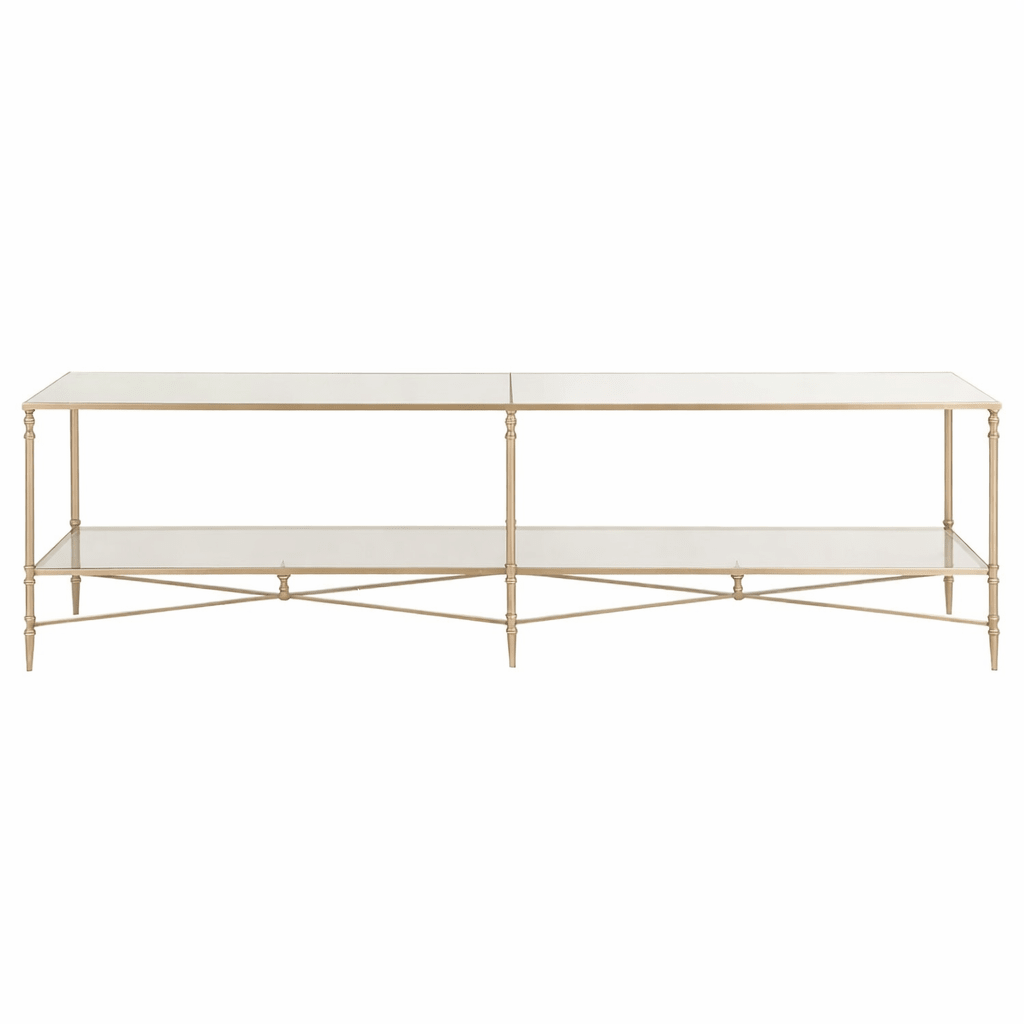 Henzler 200 W x 56 H x 48 D Champagne Tv unit with Mirror Top TV Units| Uttermost