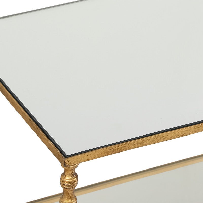 Henzler 200 W x 56 H x 48 D Gold Tv unit with Mirror Top TV Units| Uttermost
