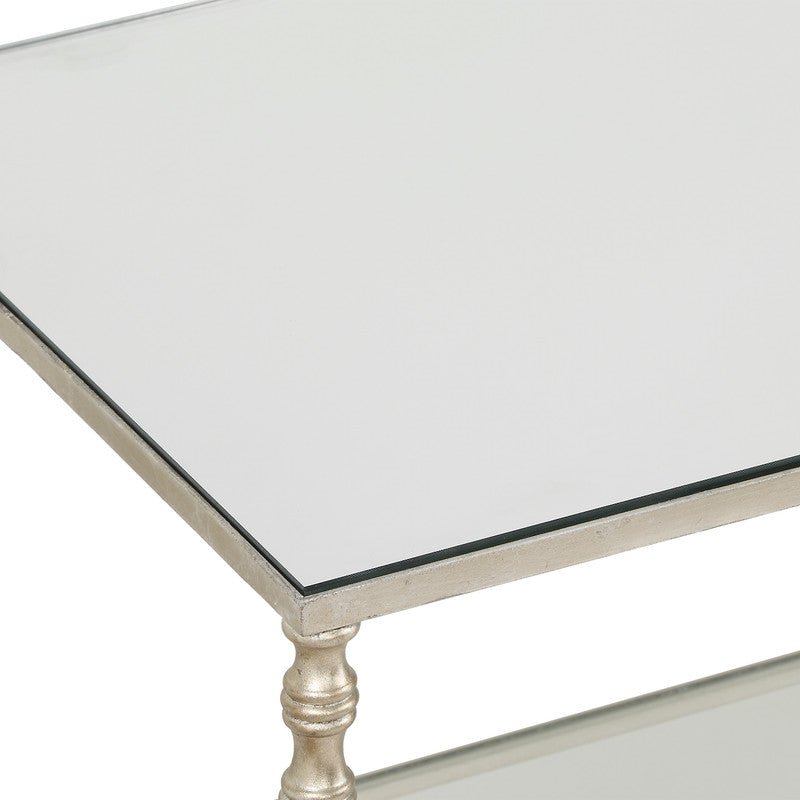 Henzler 200 W x 56 H x 48 D Silver Tv unit with Mirror Top TV Units| Uttermost