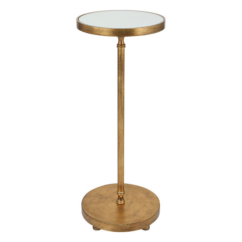 Henzler 22 W x 58 H x 22 D Gold Round Accent Table with Mirror Top Accent & End Tables| Uttermost