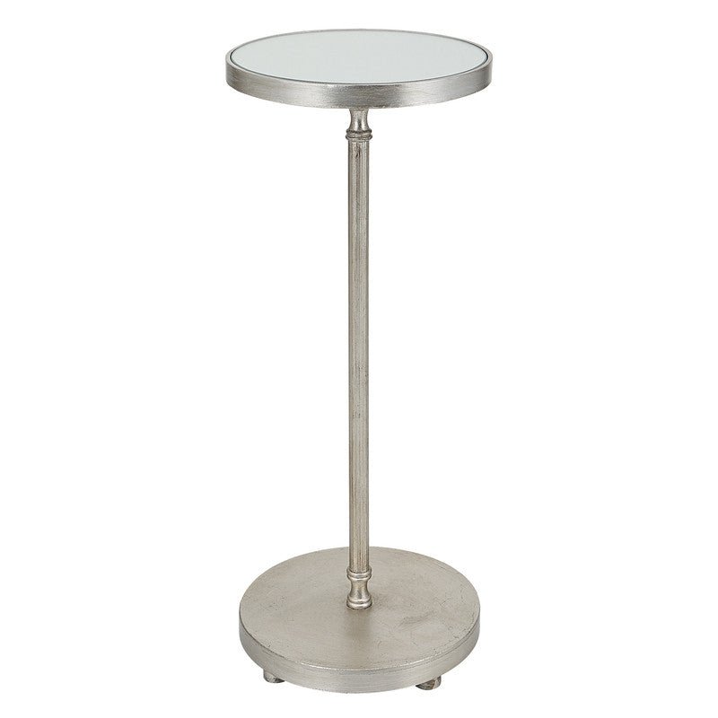 Henzler 22 W x 58 H x 22 D Silver Round Accent Table with Mirror Top Accent & End Tables| Uttermost