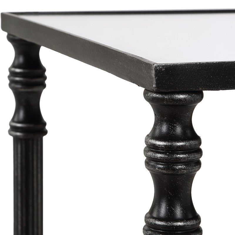 Henzler 25 W x 63 H x 25 D Black Square Accent Table with Mirror Top Accent & End Tables| Uttermost