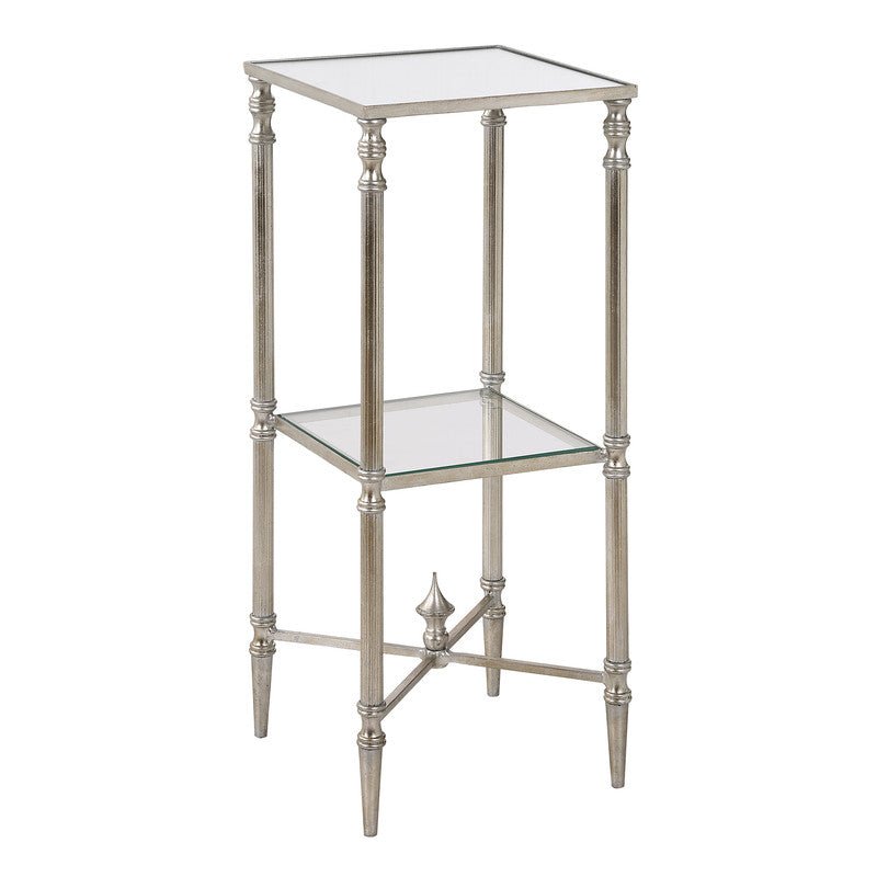 Henzler 25 W x 63 H x 25 D Silver Square Accent Table with Mirror Top Accent & End Tables| Uttermost