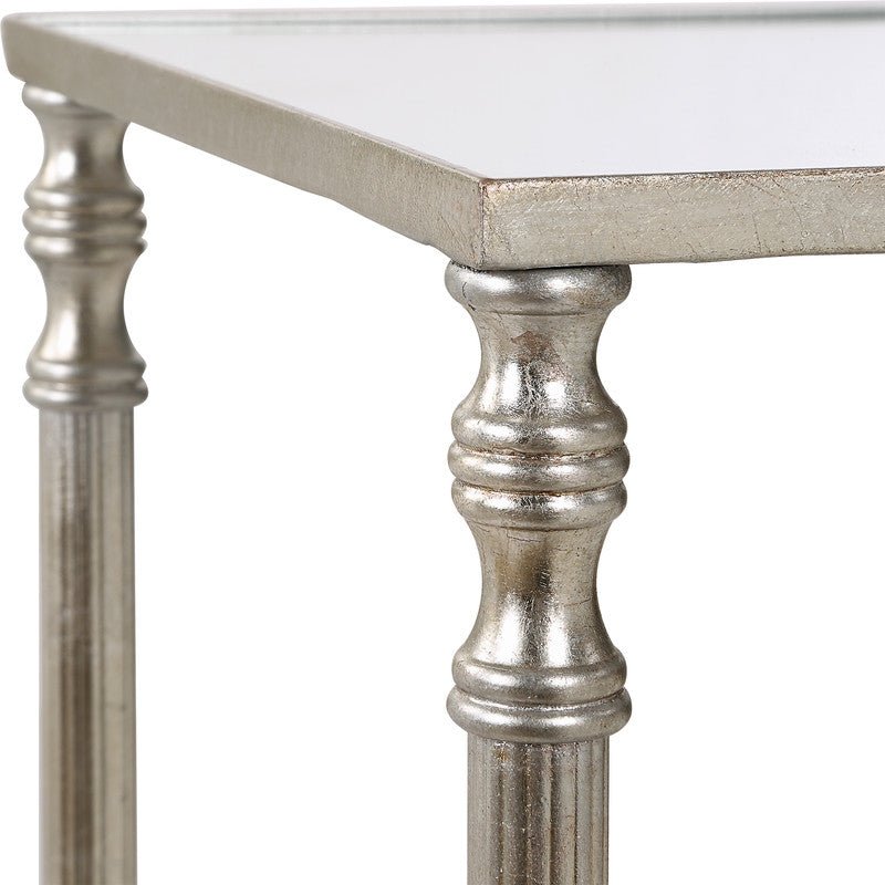 Henzler 25 W x 63 H x 25 D Silver Square Accent Table with Mirror Top Accent & End Tables| Uttermost