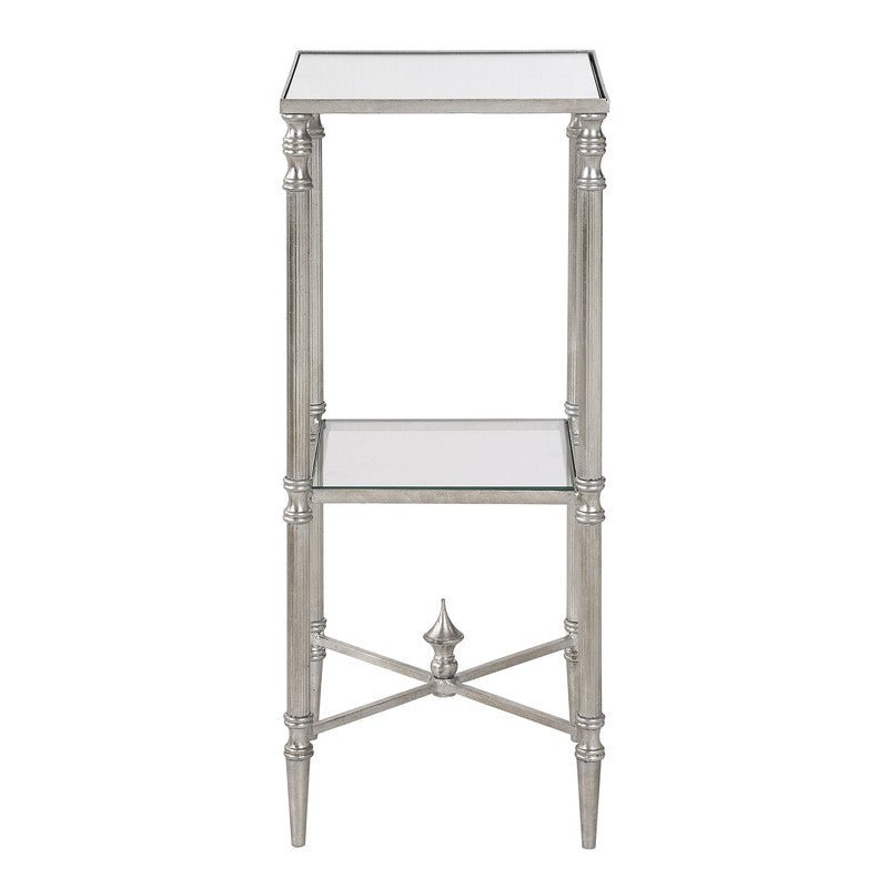 Henzler 25 W x 63 H x 25 D Silver Square Accent Table with Mirror Top Accent & End Tables| Uttermost