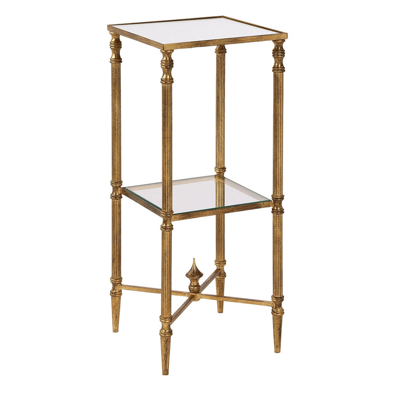 Henzler 25 W x 63 H x 25 D Square Accent Table with Mirror Top - Al Rugaib Furniture