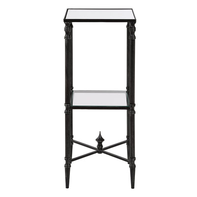 Henzler 25 W x 63 H x 25 D Square Accent Table with Mirror Top - Al Rugaib Furniture