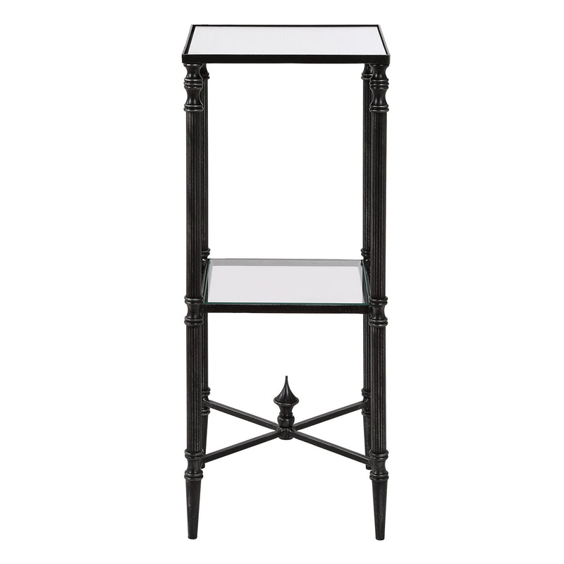 Henzler 25 W x 63 H x 25 D Square Accent Table with Mirror Top - Al Rugaib Furniture