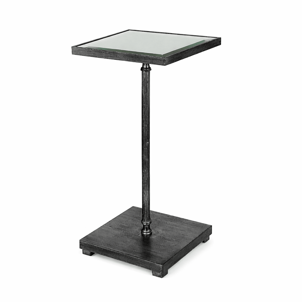 Henzler 26 W x 60 H x 26 D Black Square Accent Table with Mirror Top Accent & End Tables| Uttermost