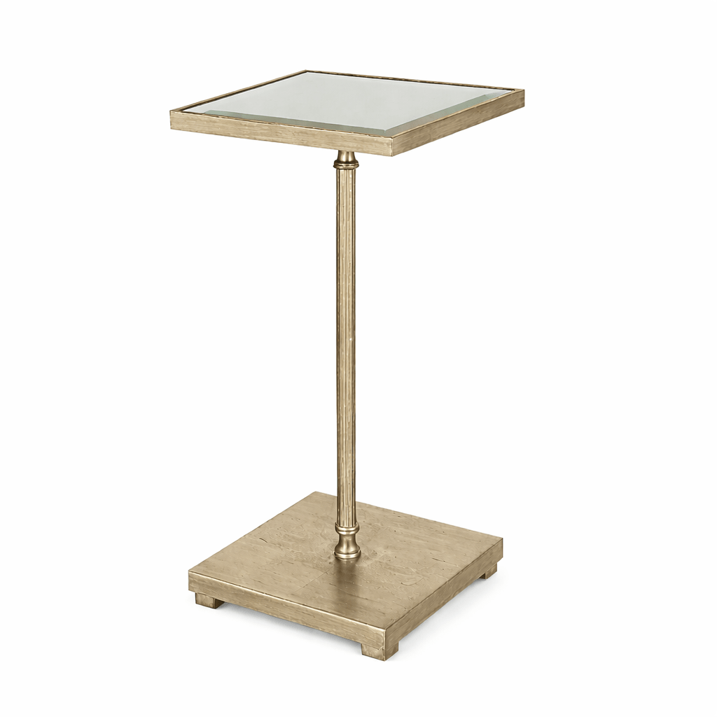 Henzler 26 W x 60 H x 26 D Champagne Square Accent Table with Mirror Top Accent & End Tables| Uttermost