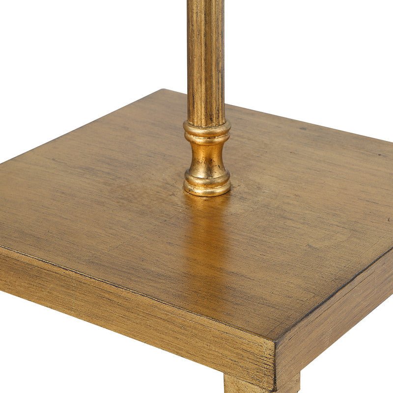 Henzler 26 W x 60 H x 26 D Gold Square Accent Table with Mirror Top Accent & End Tables| Uttermost