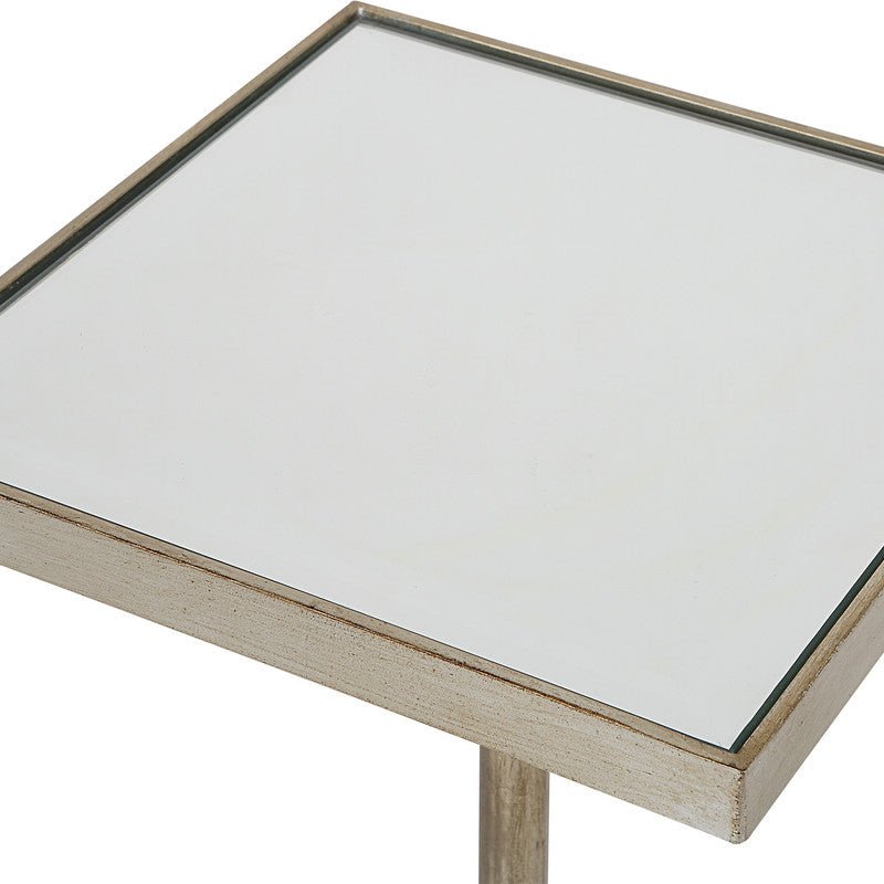 Henzler 26 W x 60 H x 26 D Silver Square Accent Table with Mirror Top Accent & End Tables| Uttermost