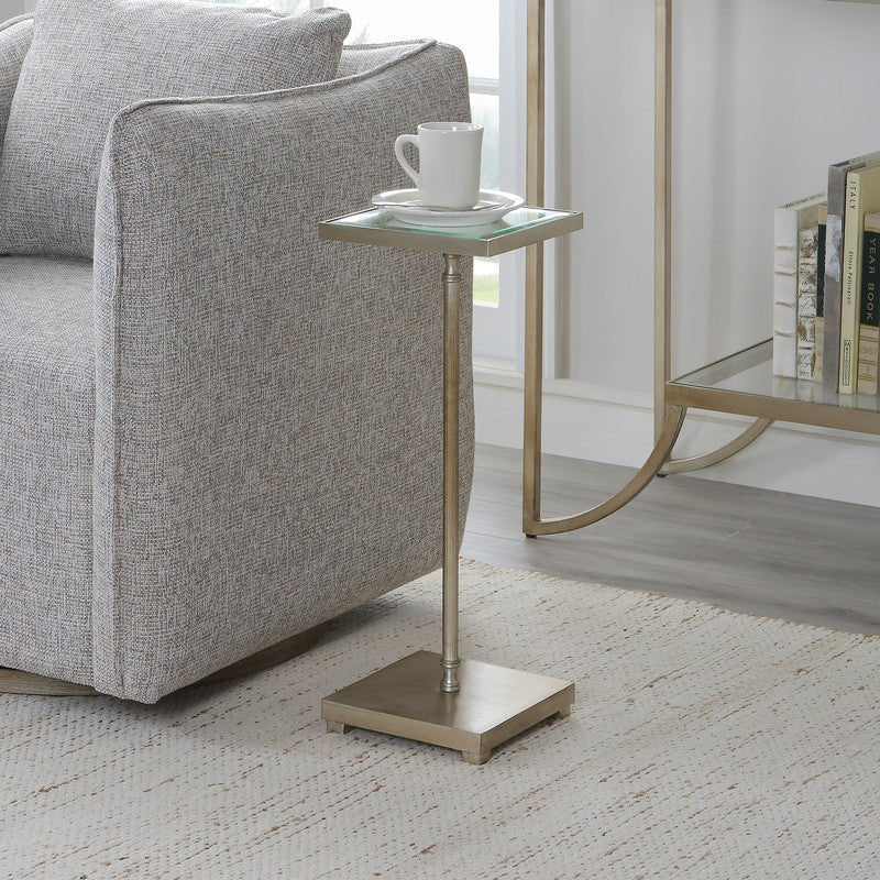 Henzler 26 W x 60 H x 26 D Silver Square Accent Table with Mirror Top Accent & End Tables| Uttermost