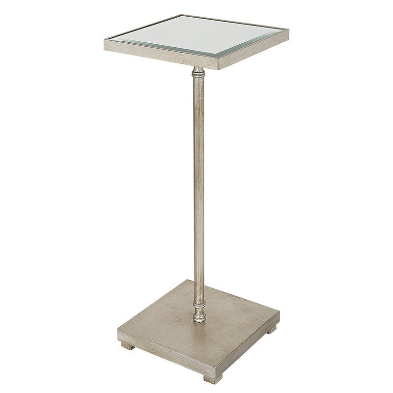 Henzler 26 W x 60 H x 26 D Silver Square Accent Table with Mirror Top Accent & End Tables| Uttermost