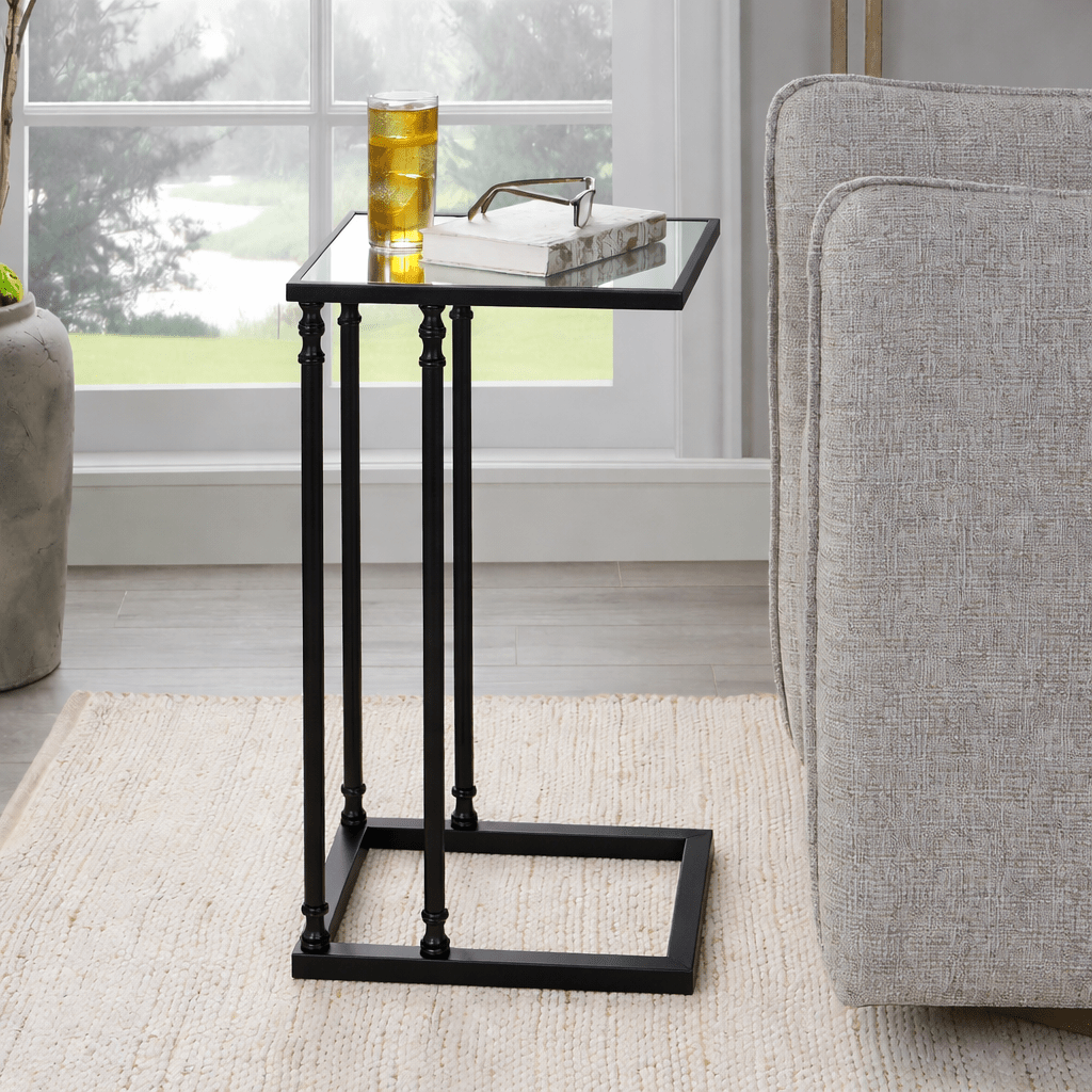 Henzler 30 W x 63 H x 33 D Black Rectangle C Table with Mirror Top Accent & End Tables| Uttermost