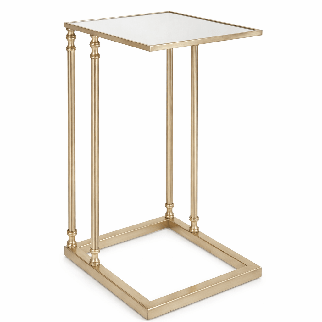 Henzler 30 W x 63 H x 33 D Champagne Rectangle C Table with Mirror Top Accent & End Tables| Uttermost