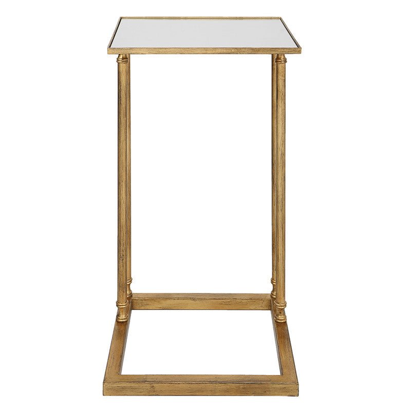 Henzler 30 W x 63 H x 33 D Gold Rectangle C Table with Mirror Top Accent & End Tables| Uttermost
