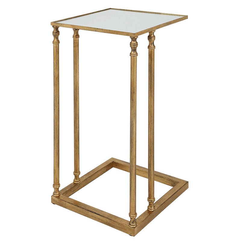 Henzler 30 W x 63 H x 33 D Gold Rectangle C Table with Mirror Top Accent & End Tables| Uttermost