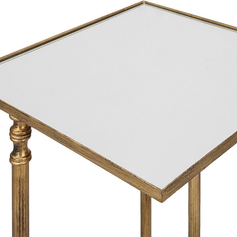 Henzler 30 W x 63 H x 33 D Gold Rectangle C Table with Mirror Top Accent & End Tables| Uttermost