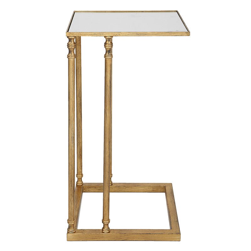 Henzler 30 W x 63 H x 33 D Gold Rectangle C Table with Mirror Top Accent & End Tables| Uttermost