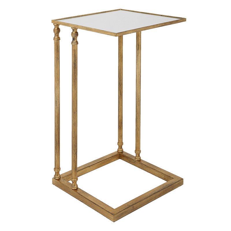 Henzler 30 W x 63 H x 33 D Gold Rectangle C Table with Mirror Top Accent & End Tables| Uttermost