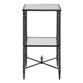 Henzler 33 W x 63 H x 33 D Black Square Accent Table with Beveled Top - Al Rugaib Furniture