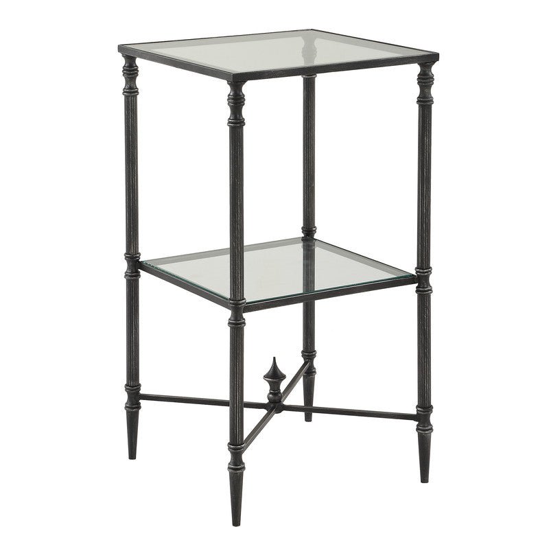 Henzler 33 W x 63 H x 33 D Black Square Accent Table with Glass Top Accent & End Tables| Uttermost