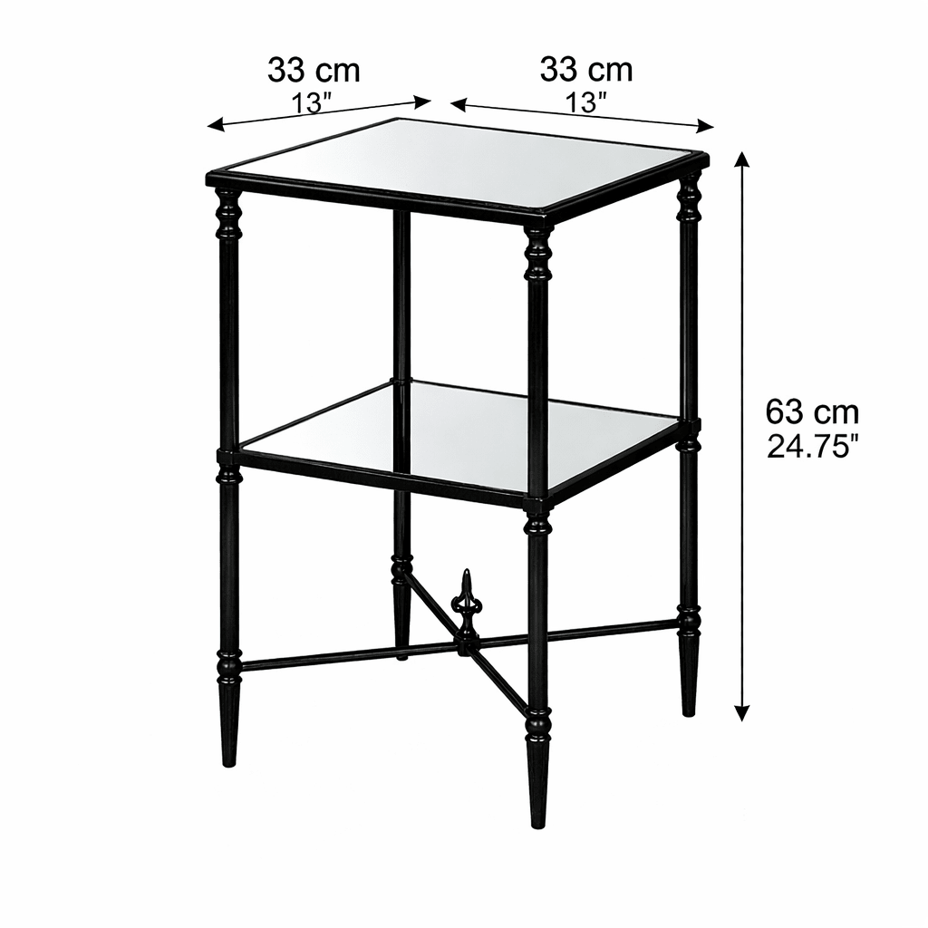 Henzler 33 W x 63 H x 33 D Black Square Accent Table with Mirror Top Accent & End Tables| Uttermost