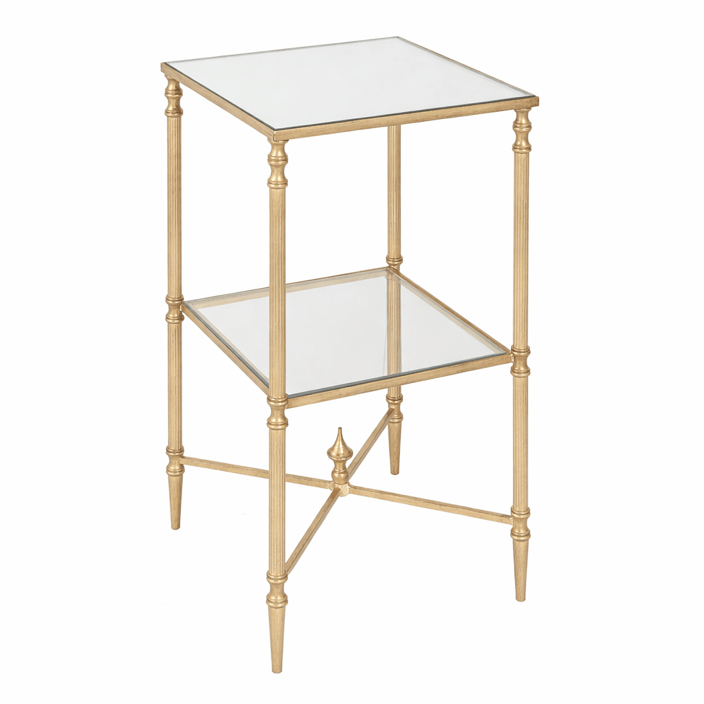 Henzler 33 W x 63 H x 33 D Champagne Square Accent Table with Mirror Top Accent & End Tables| Uttermost
