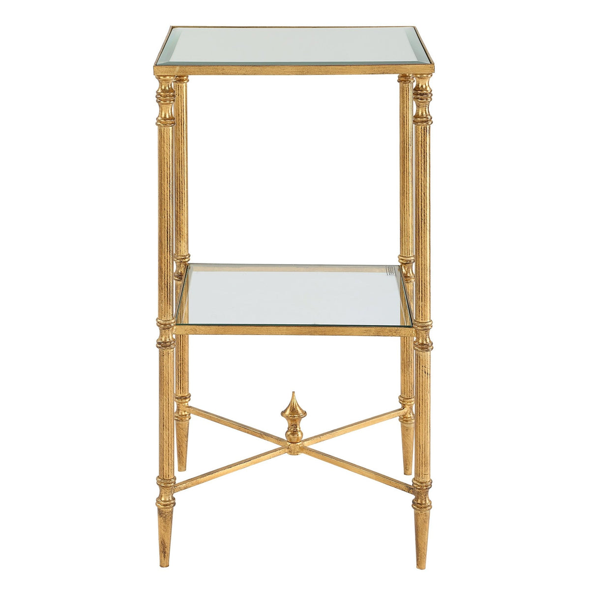 Henzler 33 W x 63 H x 33 D Gold Square Accent Table with Beveled Top Accent & End Tables| Uttermost