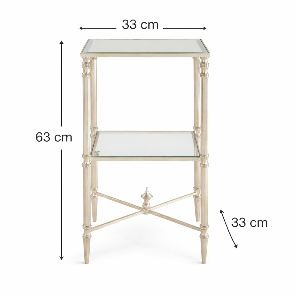 Henzler 33 W x 63 H x 33 D Silver Square Accent Table with Marble Top Accent & End Tables| Uttermost