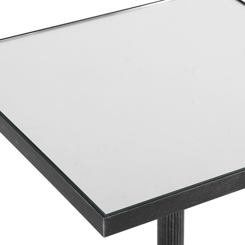 Henzler 35 W x 58 H x 35 D Black Square Accent Table with Mirror Top Accent & End Tables| Uttermost
