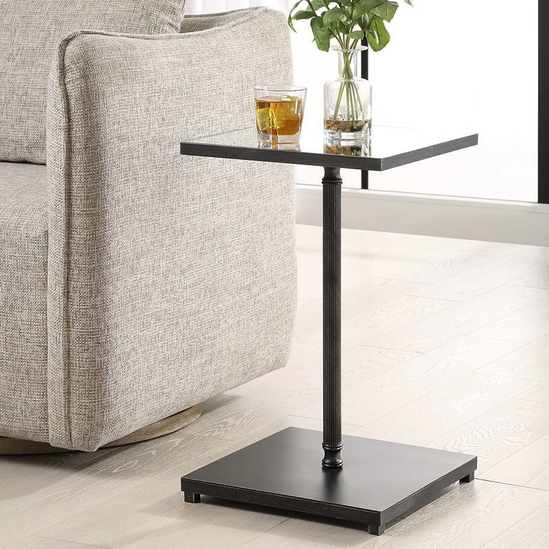 Henzler 35 W x 58 H x 35 D Black Square Accent Table with Mirror Top Accent & End Tables| Uttermost