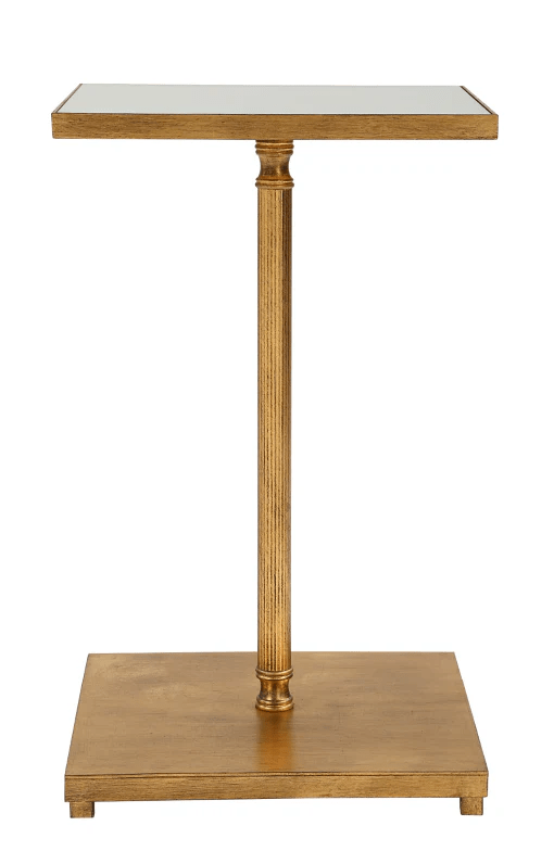 Henzler 35 W x 58 H x 35 D Gold Square Accent Table with Mirror Top Accent & End Tables| Uttermost