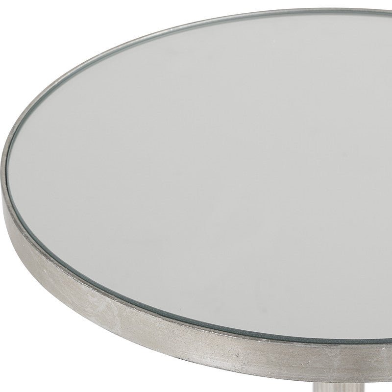 Henzler 35 W x 58 H x 35 D Silver Round Accent Table with Mirror Top Accent & End Tables| Uttermost