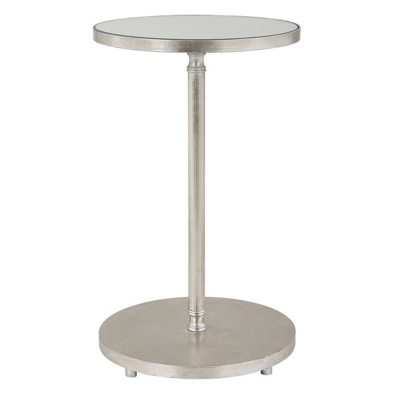 Henzler 35 W x 58 H x 35 D Silver Round Accent Table with Mirror Top Accent & End Tables| Uttermost