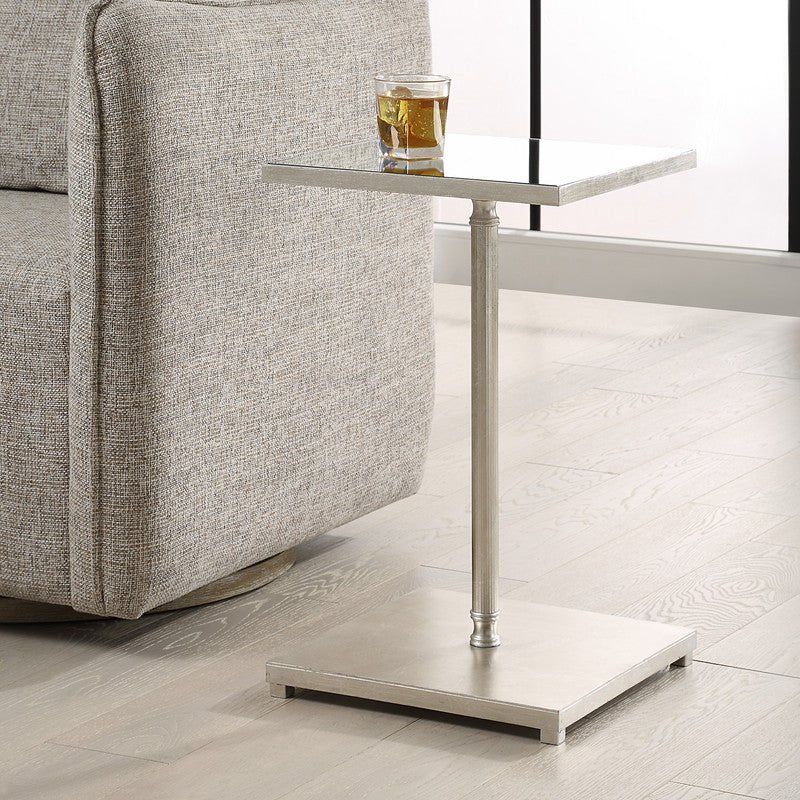 Henzler 35 W x 58 H x 35 D Silver Square Accent Table with Mirror Top Accent & End Tables| Uttermost