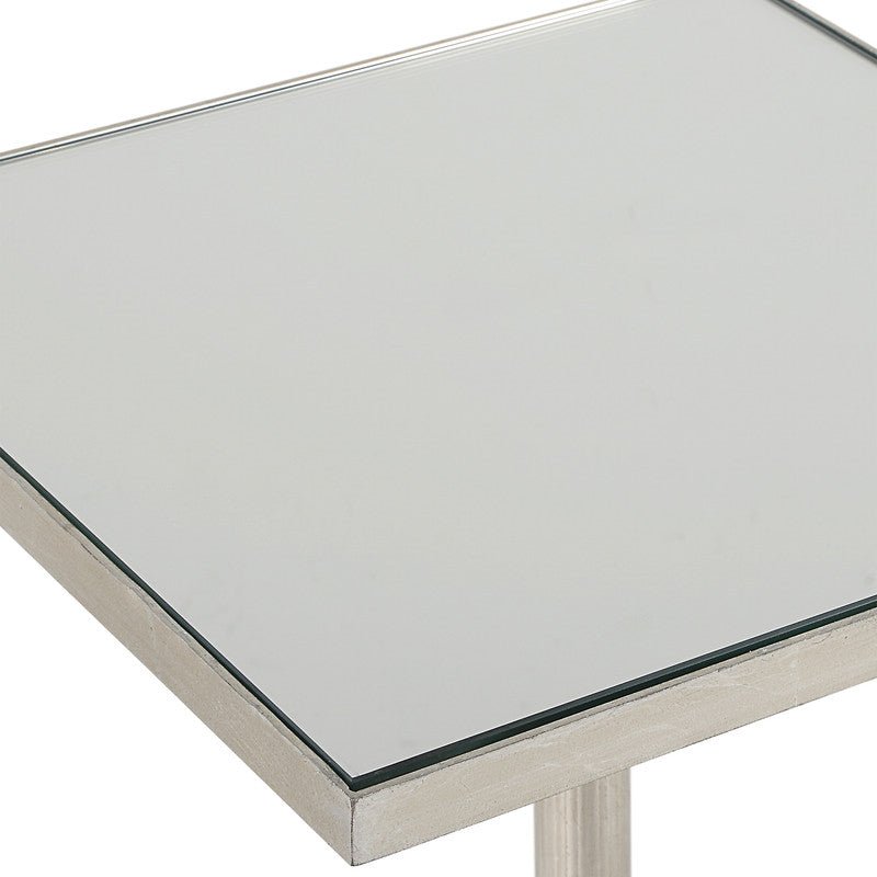 Henzler 35 W x 58 H x 35 D Silver Square Accent Table with Mirror Top Accent & End Tables| Uttermost