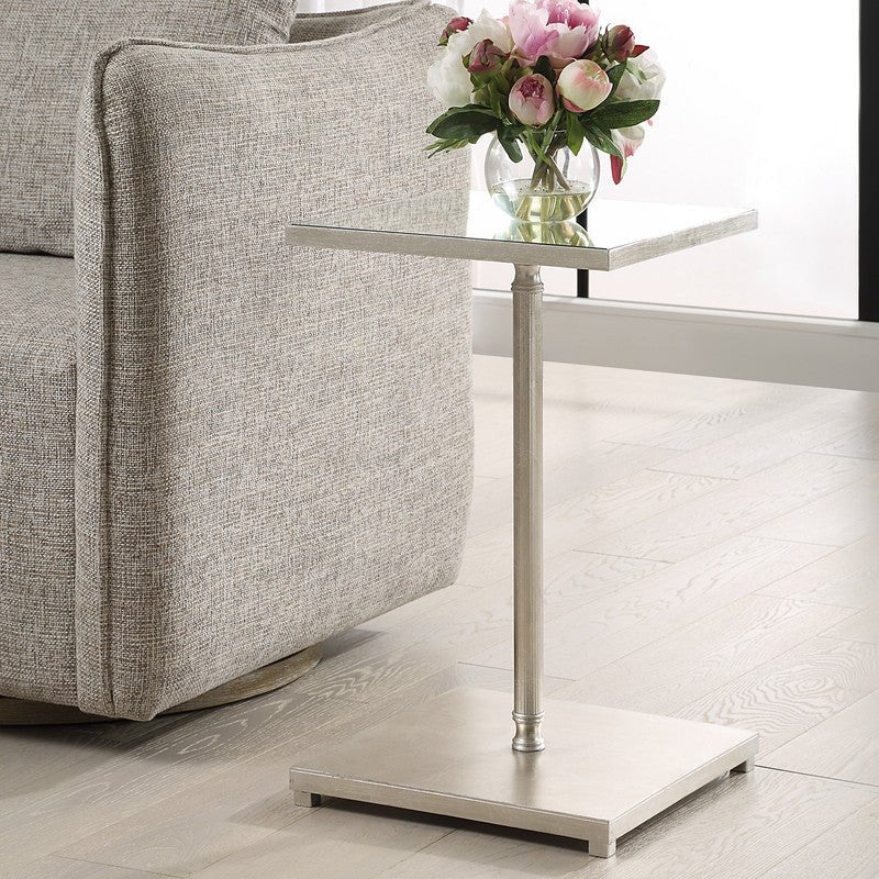 Henzler 35 W x 58 H x 35 D Silver Square Accent Table with Mirror Top Accent & End Tables| Uttermost