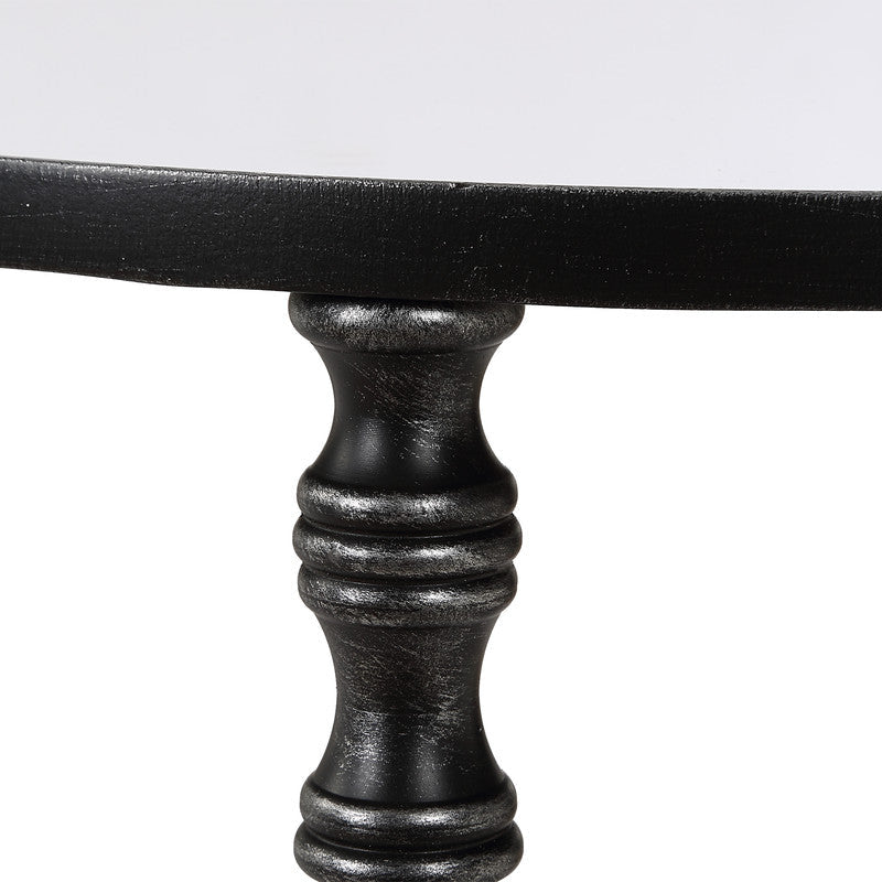 Henzler 40 W x 63 H x 40 D Black Round Accent Table with Mirror Top Accent & End Tables| Uttermost