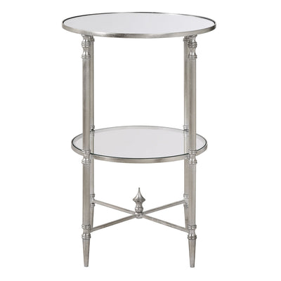 Henzler 40 W x 63 H x 40 D Gold Round Accent Table with Mirror Top - Al Rugaib Furniture