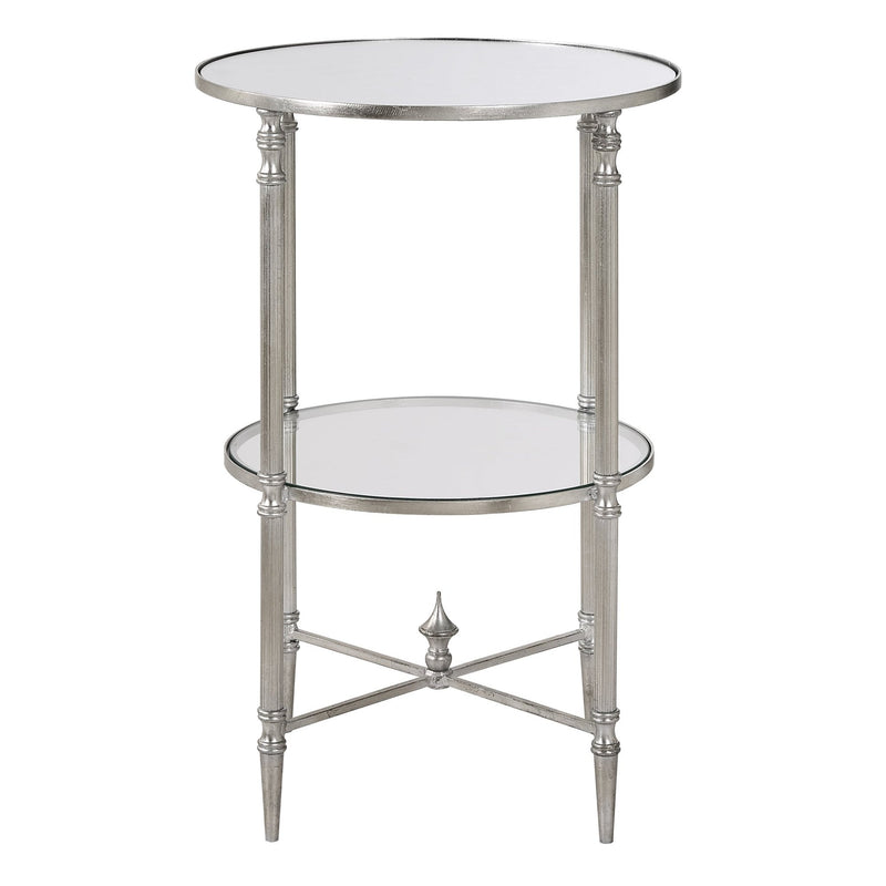 Henzler 40 W x 63 H x 40 D Gold Round Accent Table with Mirror Top - Al Rugaib Furniture