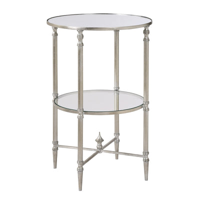 Henzler 40 W x 63 H x 40 D Gold Round Accent Table with Mirror Top - Al Rugaib Furniture
