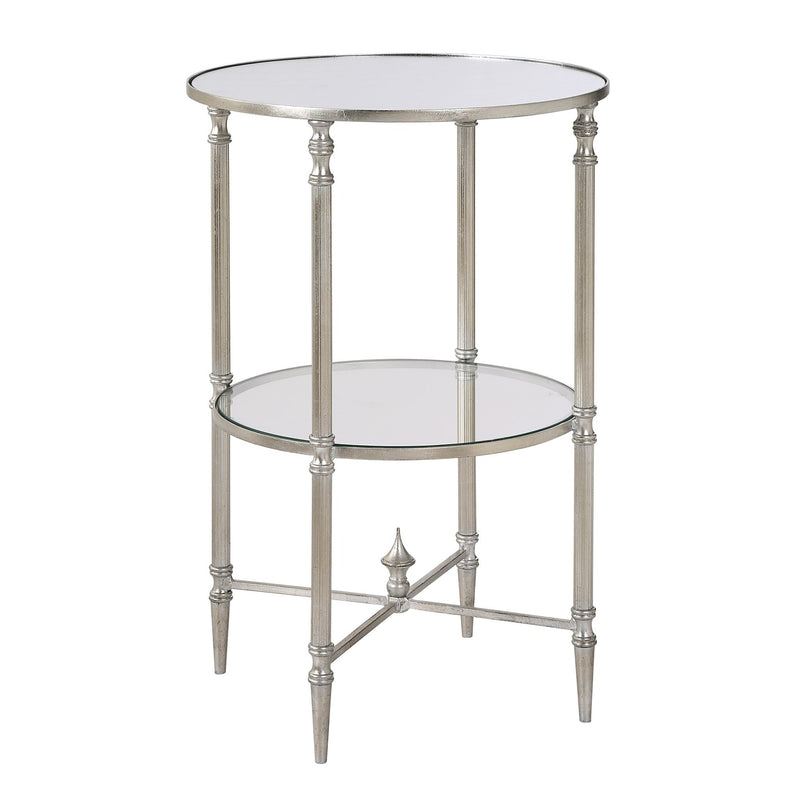 Henzler 40 W x 63 H x 40 D Gold Round Accent Table with Mirror Top - Al Rugaib Furniture