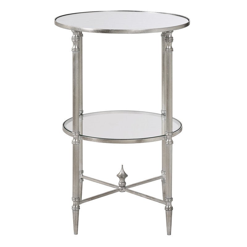Henzler 40 W x 63 H x 40 D Silver Round Accent Table with Mirror Top Accent & End Tables| Uttermost