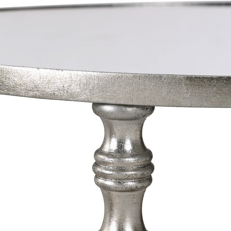 Henzler 40 W x 63 H x 40 D Silver Round Accent Table with Mirror Top Accent & End Tables| Uttermost