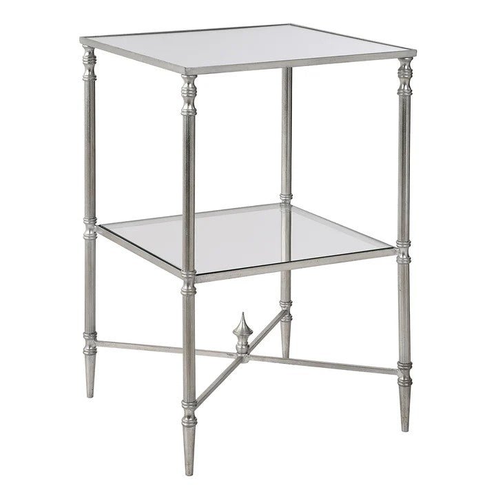 Henzler 40 W x 63 H x 40 D Silver Square Accent Table with Mirror Top Accent & End Tables| Uttermost