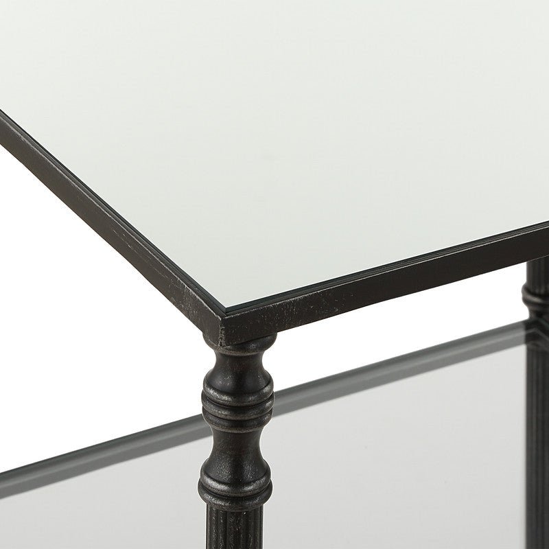 Henzler 45 W x 66 H x 45 D Black Square End Table with Mirror Top Accent & End Tables| Uttermost