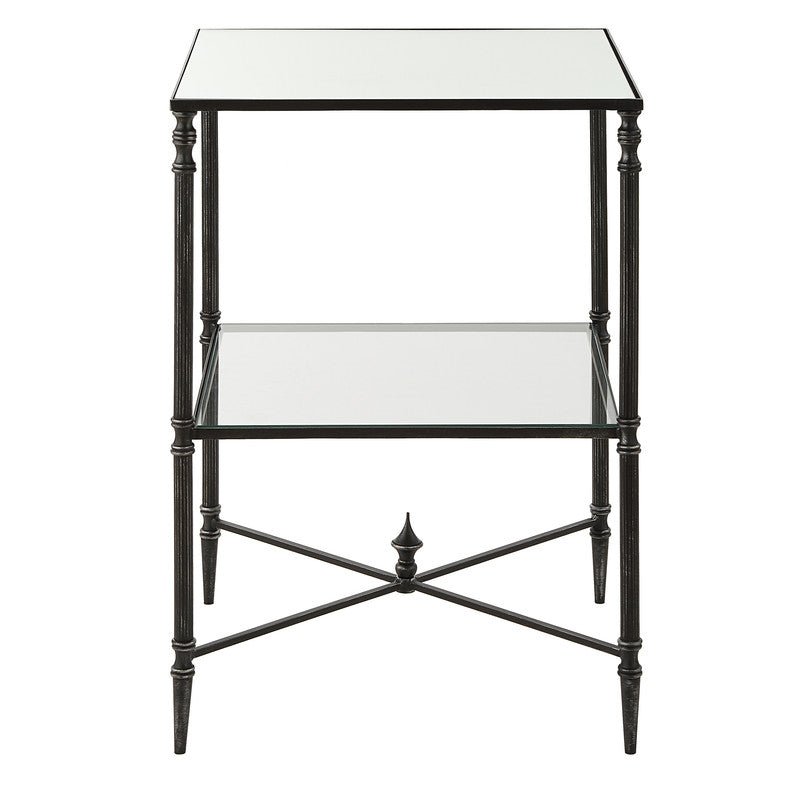 Henzler 45 W x 66 H x 45 D Black Square End Table with Mirror Top Accent & End Tables| Uttermost